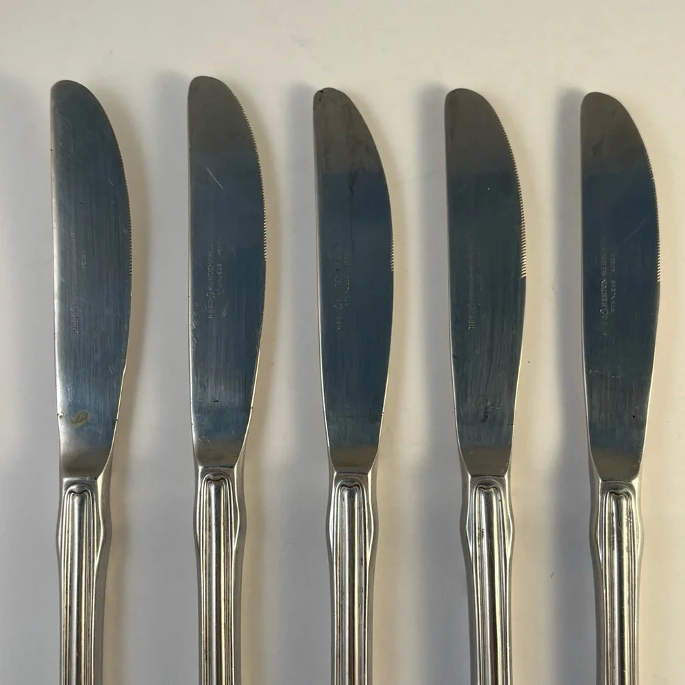 5 Piece Reed & Barton Rebacraft SANIBEL SHELL Stainless Steel Knives Replacement